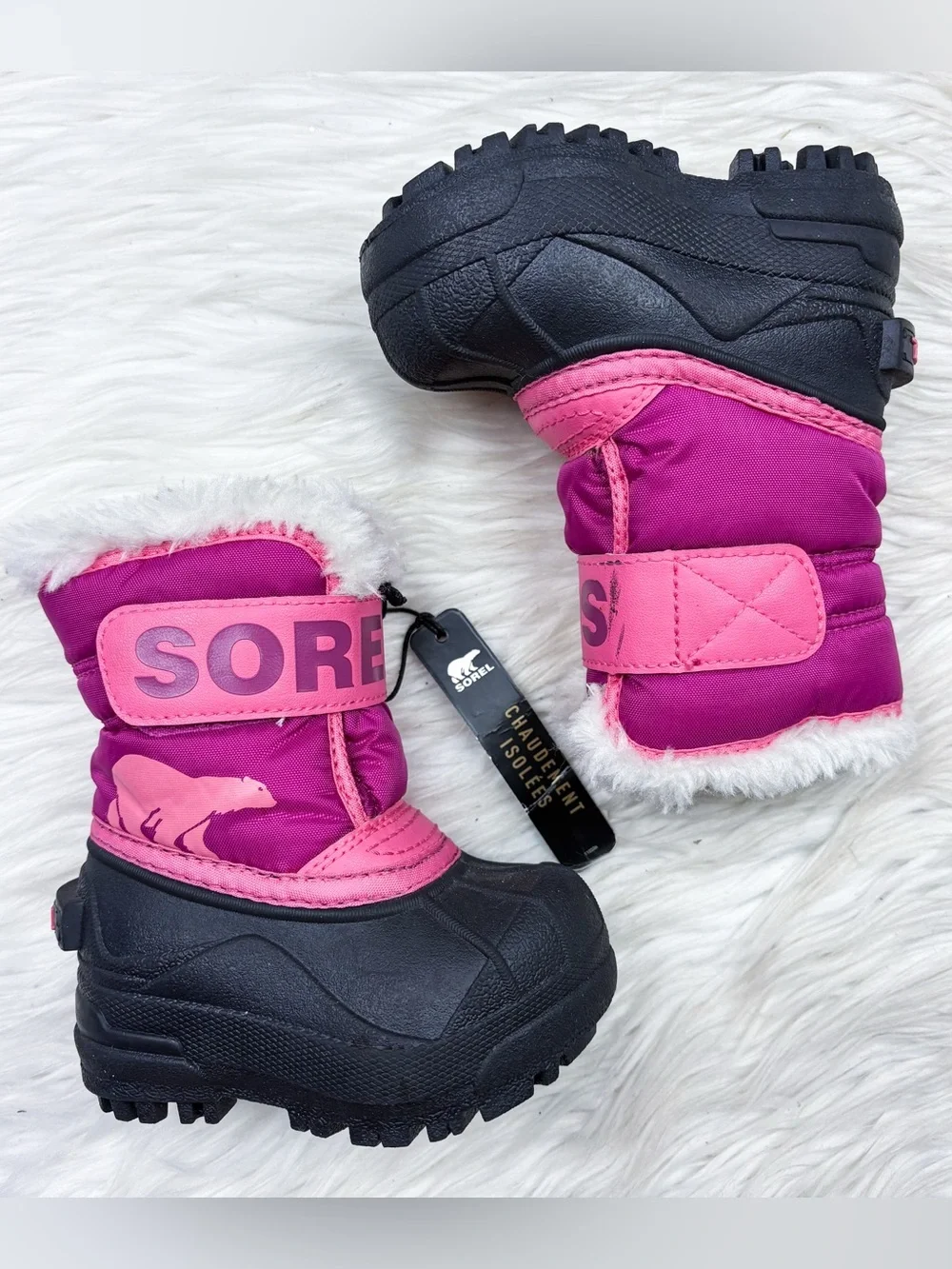 Sorel Snow Commander Snow Winter Boot Tropic Pink Deep Blush NEW Toddler Girls 4